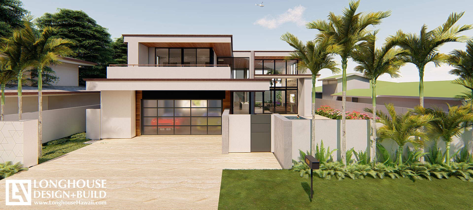 Oceanfront Design+Build+SMA Application Hawaii Architects Jeff Long Oahu Hawaii Honolulu Luxury Home builder design Build Interior CAD Rendering